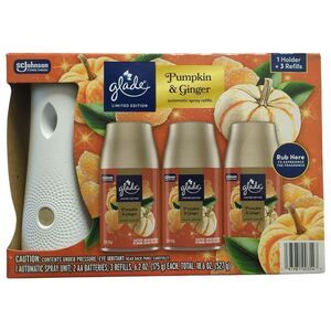 Glade Automatic Spray Air Freshener, 1 Spray Unit & 3 Refills, Pumpkin & Ginger